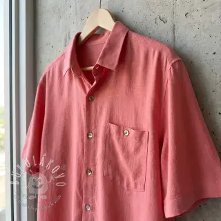Viskóza s ľanom WASHED coral