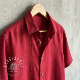 Viskóza s ľanom WASHED dark red