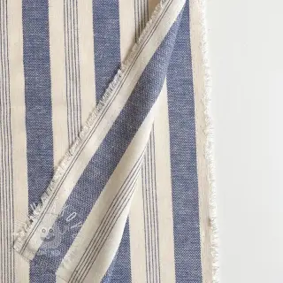 Ľan YARN DYED BIG Stripe blue