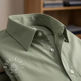 Bavlnený popelín UNI old green
