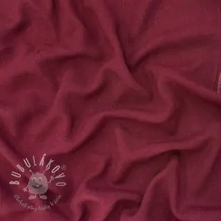 Viskóza s ľanom WASHED wine red