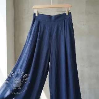 Viskóza s ľanom WASHED marine