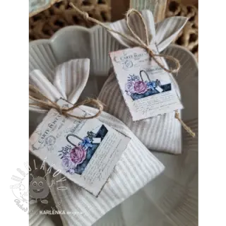 Ľan s bavlnou Lira medium stripe beige