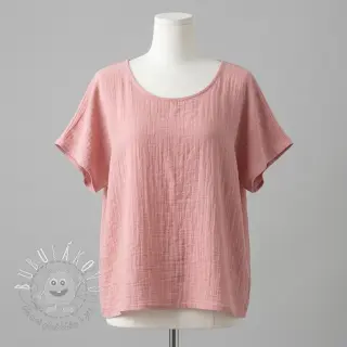 Bavlnená látka SLUB WASHED old rose