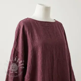 Ľan predpraný STONEWASHED PREMIUM bordeaux