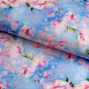 Bavlnená látka SATIN STRETCH Peony roses
