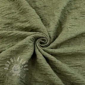Bavlnená látka SMOGGED EMBROIDERY army green