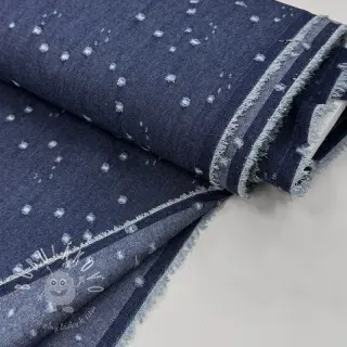 JEANS DENIM 6 OZ Uneven Small Holes dark blue