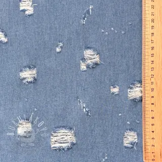 JEANS DENIM 6 OZ Big Holes light blue