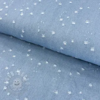 JEANS DENIM 6 OZ Uneven Small Holes light blue