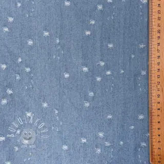 JEANS DENIM 6 OZ Uneven Small Holes light blue