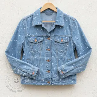 JEANS DENIM 6 OZ Uneven Small Holes light blue