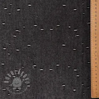 JEANS DENIM 6 OZ Uneven Small Holes black