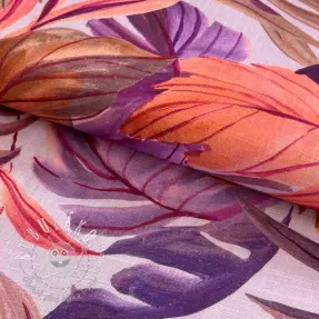 Viskóza s ľanom Painted leaves