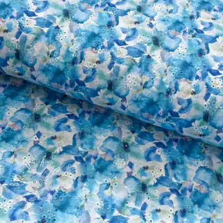 Bavlnená látka EMBROIDERY Viola blue digital print