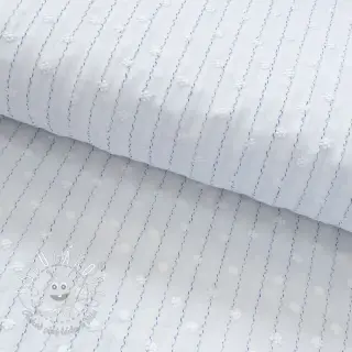Bavlnená látka EMBROIDERY Flowstripe