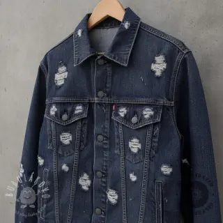 JEANS DENIM 6 OZ Big Holes dark blue