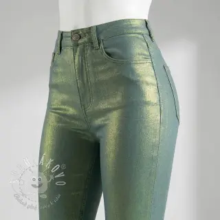 JEANS DENIM 8,5 OZ STRETCH WASHED metallic green