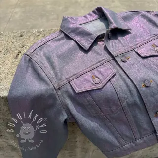 JEANS DENIM 8,5 OZ STRETCH WASHED metallic purple