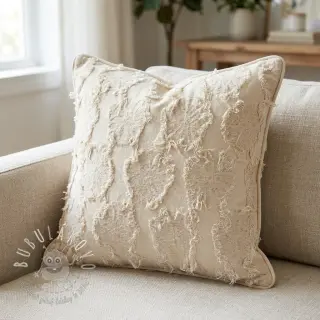 Bavlnená látka s ľanom JACQUARD RUFFLE