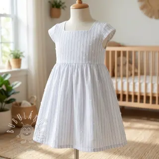 Bavlnená látka EMBROIDERY Flowstripe