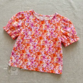 Bavlnená látka EMBROIDERY Viola peach digital print
