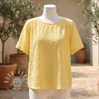 Bavlnená látka SMOGGED EMBROIDERY yellow