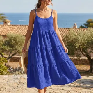 Bavlnená látka SMOGGED EMBROIDERY cobalt
