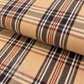 Dekoračná látka Ecossais beige coffee