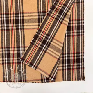 Dekoračná látka Ecossais beige coffee