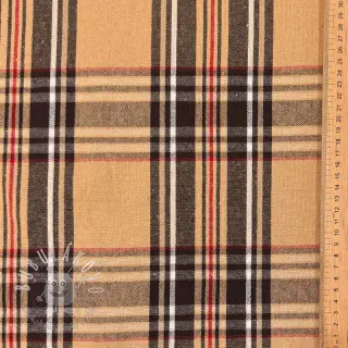 Dekoračná látka Ecossais beige coffee