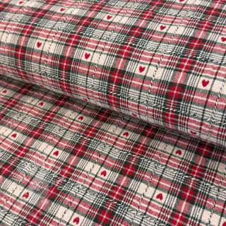 Dekoračná látka jacquard Villars ecru rouge