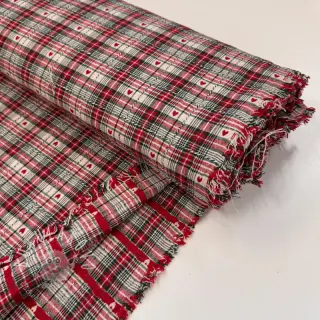Dekoračná látka jacquard Villars ecru rouge