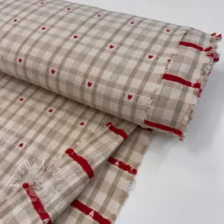 Dekoračná látka jacquard Ollon ficelle rouge