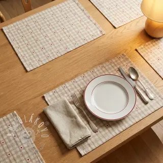 Dekoračná látka jacquard Ollon ficelle rouge