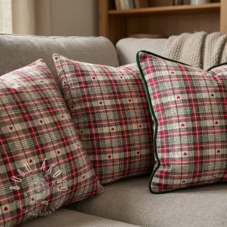 Dekoračná látka jacquard Villars ecru rouge