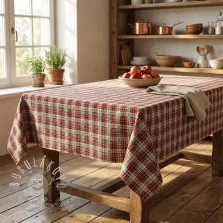 Dekoračná látka jacquard Villars ecru rouge