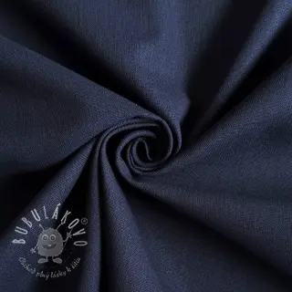 Bavlnená látka s ľanom PREMIUM dark blue