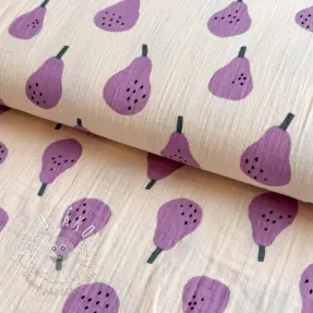 Dvojitá gázovina/mušelín Pears lavender by JENNIFER BOURON ORGANIC
