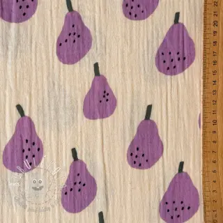 Dvojitá gázovina/mušelín Pears lavender by JENNIFER BOURON ORGANIC