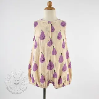 Dvojitá gázovina/mušelín Pears lavender by JENNIFER BOURON ORGANIC