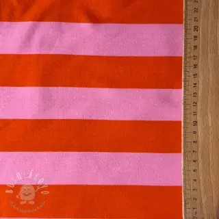 Teplákovina počesaná SOFT Stripes orange