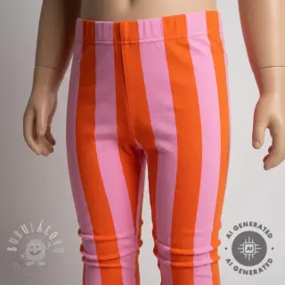 Teplákovina počesaná SOFT Stripes orange