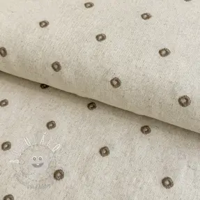 Viskóza s ľanom Embroidery square sand