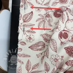 Dekoračná látka RUSTIC VINTAGE PRINT Granata groseille II.trieda