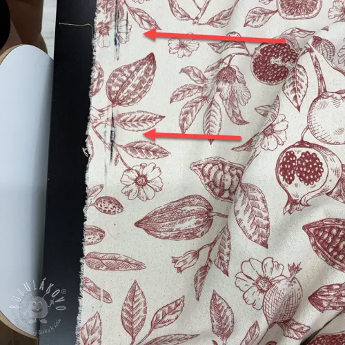 Dekoračná látka RUSTIC VINTAGE PRINT Granata groseille II.trieda