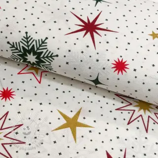 Dekoračná látka premium Magic star red gold