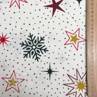 Dekoračná látka premium Magic star red gold