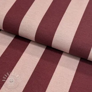 Dekoračná látka premium Joyful basic stripe wine
