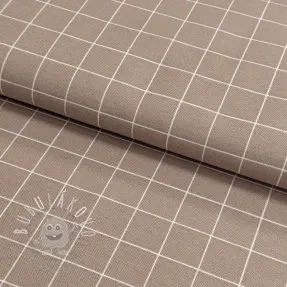 Dekoračná látka premium Perfect grid lines taupe